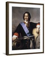 Portrait of Emperor Peter I the Great (1672-172)-Paul Hippolyte Delaroche-Framed Giclee Print