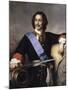 Portrait of Emperor Peter I the Great (1672-172)-Paul Hippolyte Delaroche-Mounted Giclee Print