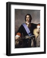 Portrait of Emperor Peter I the Great (1672-172)-Paul Hippolyte Delaroche-Framed Giclee Print