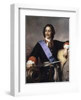 Portrait of Emperor Peter I the Great (1672-172)-Paul Hippolyte Delaroche-Framed Giclee Print