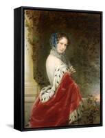 Portrait of Empress Alexandra Fyodorovna (Charlotte of Prussi), Emperor's Nicholas I Wife-Christina Robertson-Framed Stretched Canvas