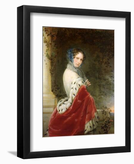 Portrait of Empress Alexandra Fyodorovna (Charlotte of Prussi), Emperor's Nicholas I Wife-Christina Robertson-Framed Giclee Print