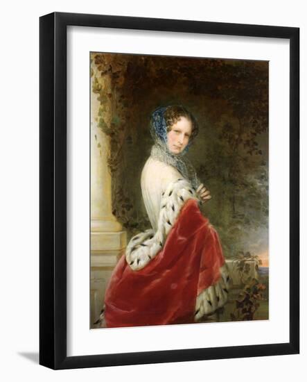 Portrait of Empress Alexandra Fyodorovna (Charlotte of Prussi), Emperor's Nicholas I Wife-Christina Robertson-Framed Giclee Print