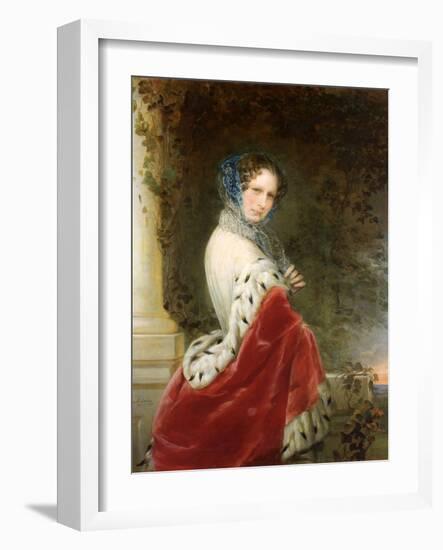 Portrait of Empress Alexandra Fyodorovna (Charlotte of Prussi), Emperor's Nicholas I Wife-Christina Robertson-Framed Giclee Print