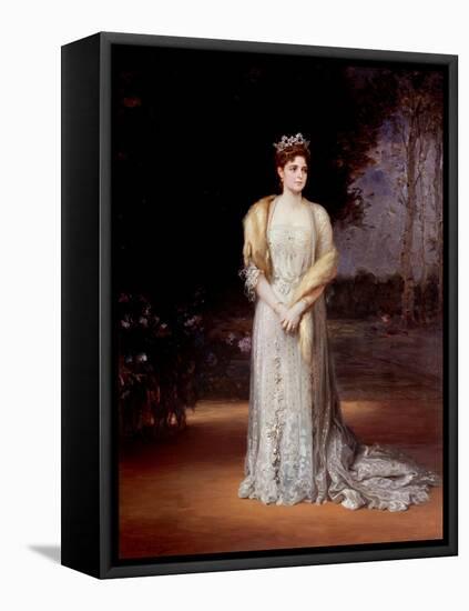 Portrait of Empress Alexandra Fyodorovna of Russia (1872-1918), the Wife of Tsar Nicholas II-null-Framed Stretched Canvas