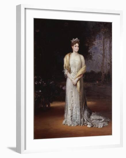 Portrait of Empress Alexandra Fyodorovna of Russia, the Wife of Tsar Nicholas II, 1914-Jakov Jakovlevich Veber-Framed Giclee Print