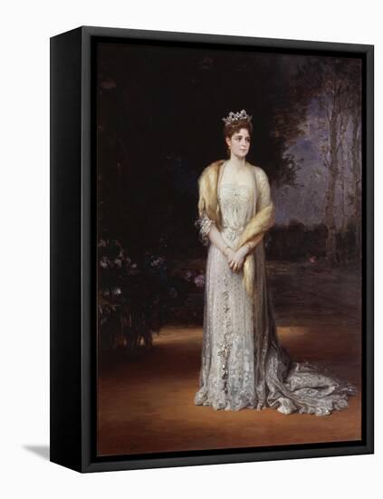 Portrait of Empress Alexandra Fyodorovna of Russia, the Wife of Tsar Nicholas II, 1914-Jakov Jakovlevich Veber-Framed Stretched Canvas