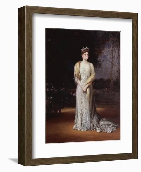 Portrait of Empress Alexandra Fyodorovna of Russia, the Wife of Tsar Nicholas II, 1914-Jakov Jakovlevich Veber-Framed Giclee Print