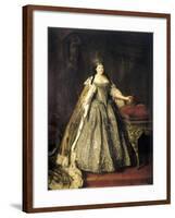 Portrait of Empress Anna Ioannovna, (1693-174), 1730-Louis Caravaque-Framed Giclee Print