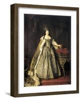 Portrait of Empress Anna Ioannovna, (1693-174), 1730-Louis Caravaque-Framed Giclee Print