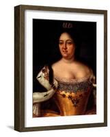 Portrait of Empress Anna Ioannovna (1693-1740)-Johann-Heinrich Wedekind-Framed Giclee Print