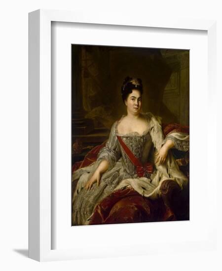 Portrait of Empress Catherine I, (1684-172), 1717-Jean-Marc Nattier-Framed Giclee Print