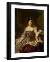 Portrait of Empress Catherine I, (1684-172), 1717-Jean-Marc Nattier-Framed Giclee Print