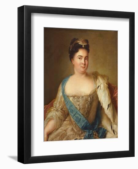 Portrait of Empress Catherine I (1684-1727)-Jean-Marc Nattier-Framed Giclee Print