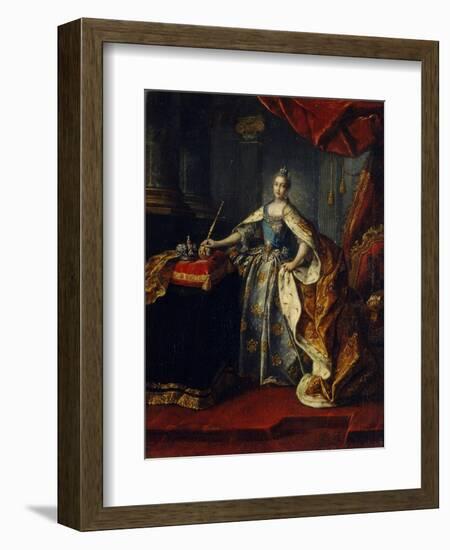 Portrait of Empress Catherine II (1729-179), 1762-Alexei Petrovich Antropov-Framed Giclee Print