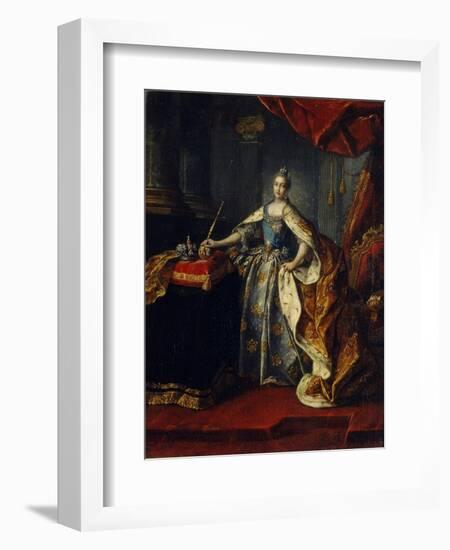 Portrait of Empress Catherine II (1729-179), 1762-Alexei Petrovich Antropov-Framed Giclee Print