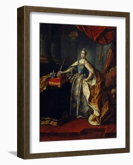 Portrait of Empress Catherine II (1729-179), 1762-Alexei Petrovich Antropov-Framed Giclee Print