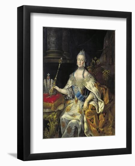 Portrait of Empress Catherine II (1729-179), 1766-Alexei Petrovich Antropov-Framed Giclee Print