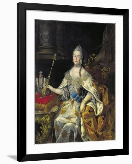 Portrait of Empress Catherine II (1729-179), 1766-Alexei Petrovich Antropov-Framed Giclee Print