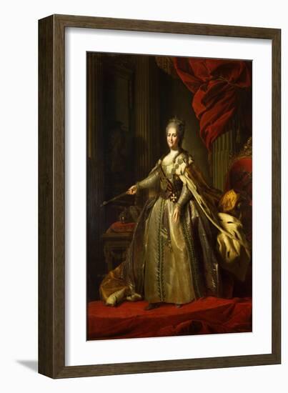 Portrait of Empress Catherine II (1729-179), 1775-1780-Fyodor Stepanovich Rokotov-Framed Giclee Print