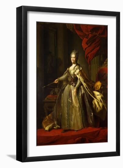 Portrait of Empress Catherine II (1729-179), 1775-1780-Fyodor Stepanovich Rokotov-Framed Giclee Print