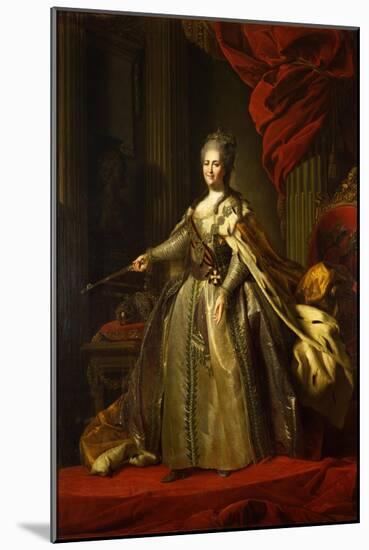 Portrait of Empress Catherine II (1729-179), 1775-1780-Fyodor Stepanovich Rokotov-Mounted Giclee Print