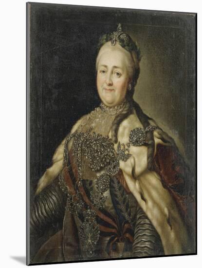 Portrait of Empress Catherine II (1729-179), 1780-Carl Ludwig Johann Christineck-Mounted Giclee Print