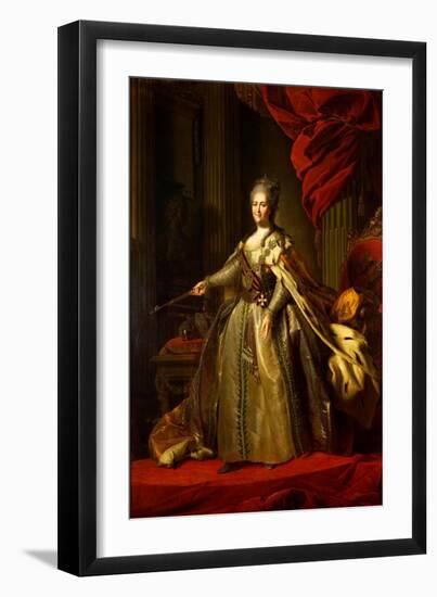Portrait of Empress Catherine II (1729-1796)-Fyodor Stepanovich Rokotov-Framed Giclee Print