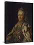 Portrait of Empress Catherine II (1729-179)-Alexander Roslin-Framed Stretched Canvas