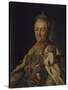 Portrait of Empress Catherine II (1729-179)-Alexander Roslin-Stretched Canvas