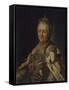 Portrait of Empress Catherine II (1729-179)-Alexander Roslin-Framed Stretched Canvas