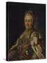 Portrait of Empress Catherine II (1729-179)-Alexander Roslin-Stretched Canvas