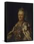 Portrait of Empress Catherine II (1729-179)-Alexander Roslin-Framed Stretched Canvas