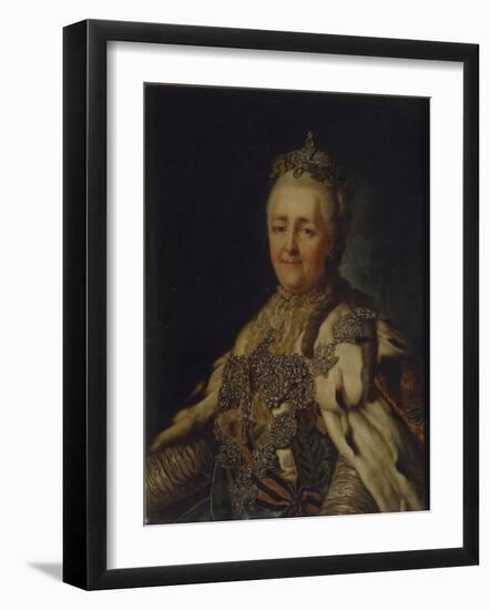 Portrait of Empress Catherine II (1729-179)-Alexander Roslin-Framed Giclee Print