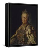 Portrait of Empress Catherine II (1729-179)-Alexander Roslin-Framed Stretched Canvas
