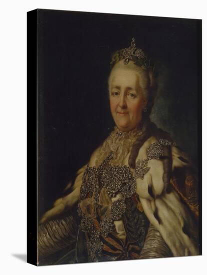 Portrait of Empress Catherine II (1729-179)-Alexander Roslin-Stretched Canvas