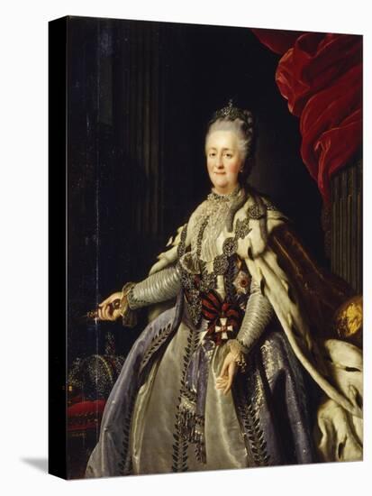 Portrait of Empress Catherine II (1729-179)-null-Stretched Canvas