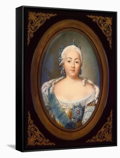 Portrait of Empress Elisabeth Petrovna (1709-176)-Jean-Henri Benner-Framed Stretched Canvas