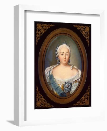 Portrait of Empress Elisabeth Petrovna (1709-176)-Jean-Henri Benner-Framed Giclee Print