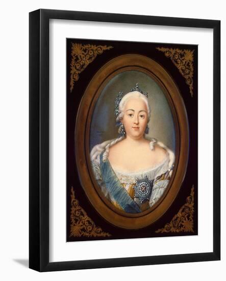 Portrait of Empress Elisabeth Petrovna (1709-176)-Jean-Henri Benner-Framed Giclee Print