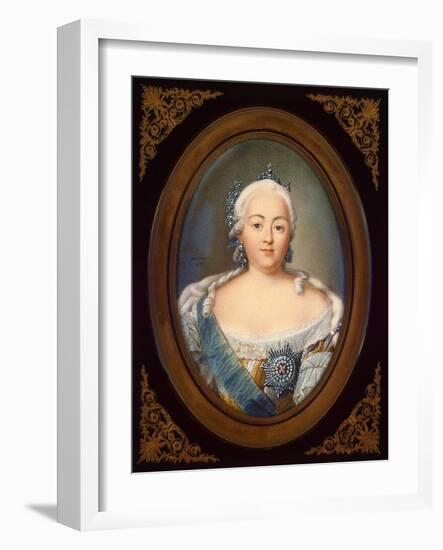 Portrait of Empress Elisabeth Petrovna (1709-176)-Jean-Henri Benner-Framed Giclee Print