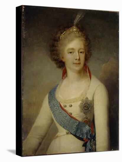 Portrait of Empress Maria Feodorovna (1759-182) in the Chevalier Guard Uniform, 1796-Vladimir Lukich Borovikovsky-Stretched Canvas