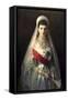 Portrait of Empress Maria Feodorovna, Princess Dagmar of Denmark, (1847-192)-Ivan Kramskoy-Framed Stretched Canvas