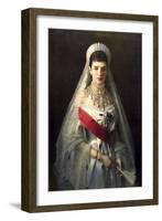 Portrait of Empress Maria Feodorovna, Princess Dagmar of Denmark, (1847-192)-Ivan Kramskoy-Framed Giclee Print