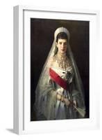 Portrait of Empress Maria Feodorovna, Princess Dagmar of Denmark, (1847-192)-Ivan Kramskoy-Framed Giclee Print