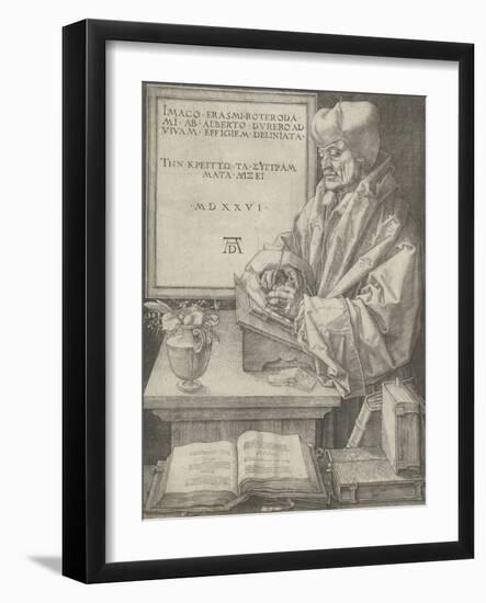 Portrait of Erasmus, 1526-Albrecht Durer-Framed Giclee Print