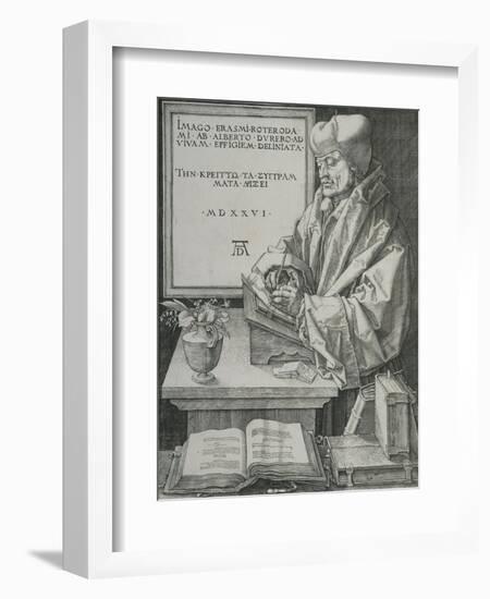 Portrait of Erasmus, 1526-Albrecht Dürer or Duerer-Framed Giclee Print