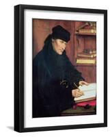 Portrait of Erasmus of Rotterdam (1466-1536)-Quentin Metsys-Framed Giclee Print