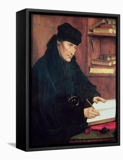 Portrait of Erasmus of Rotterdam (1466-1536)-Quentin Metsys-Framed Stretched Canvas