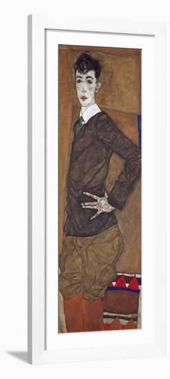 Portrait of Erich Lederer, 1912-13-Egon Schiele-Framed Premium Giclee Print